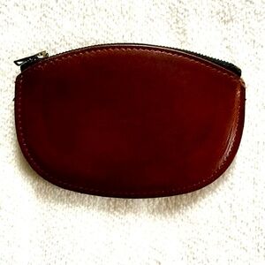VINTAGE COACH BRITISH TAN LEATHER CRESCENT SKINNY COIN PURSE